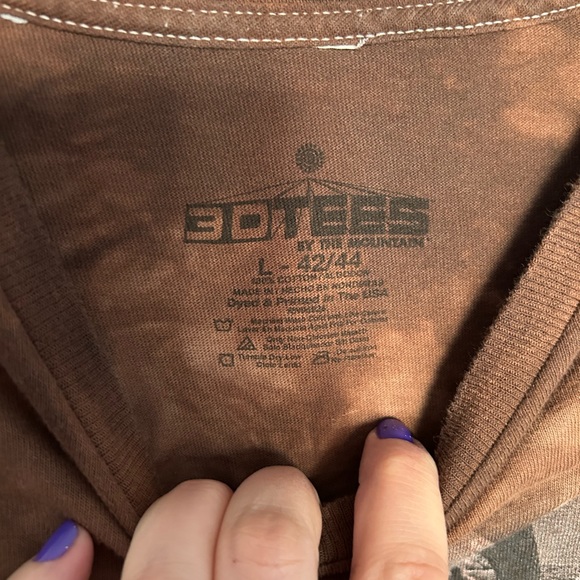 Outdoorsy Brown Tie Die Shirt - L - EUC - Picture 3 of 3